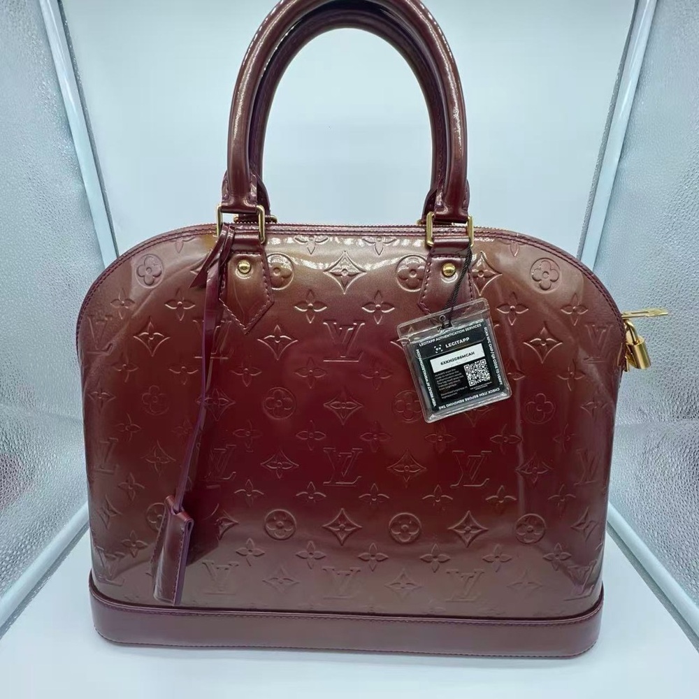 Louis Vuitton Vernis Alma BB Satchel - Deep Wine